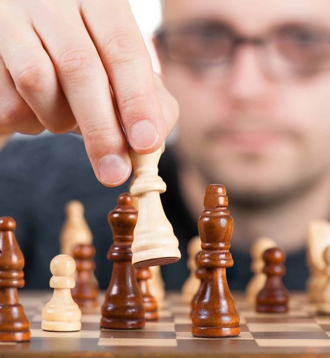 Intense chess match in progress, showcasing strategic depth and focused gameplay.